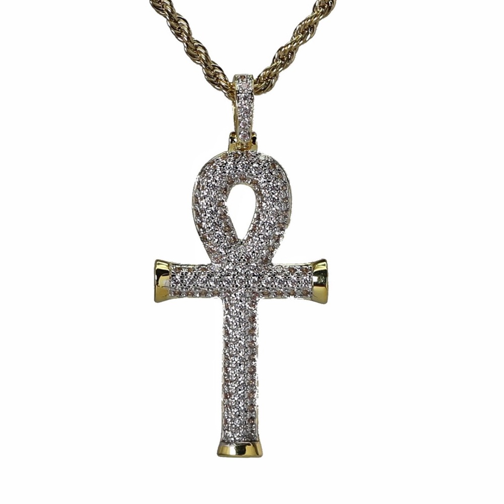 Mission Street Gold and Rhodium Ankh Necklace